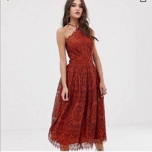 ASOS rust midi dress brand new without tags